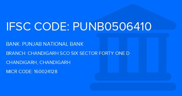Punjab National Bank (PNB) Chandigarh Sco Six Sector Forty One D Branch IFSC Code