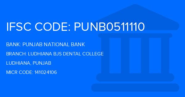 Punjab National Bank (PNB) Ludhiana Bjs Dental College Branch IFSC Code