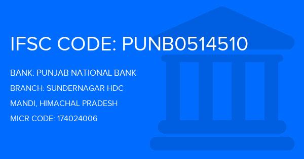 Punjab National Bank (PNB) Sundernagar Hdc Branch IFSC Code