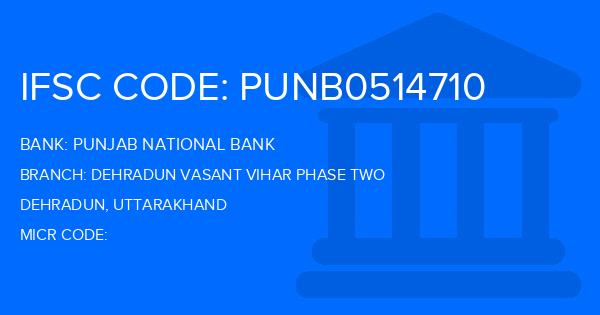 Punjab National Bank (PNB) Dehradun Vasant Vihar Phase Two Branch IFSC Code