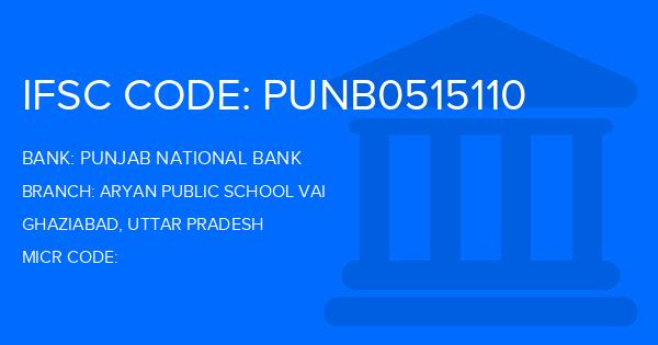 Punjab National Bank (PNB) Aryan Public School Vai Branch IFSC Code