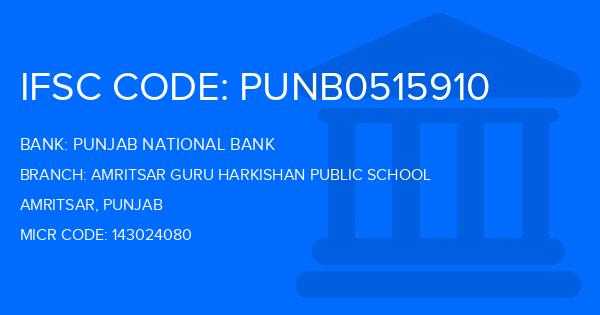 Punjab National Bank (PNB) Amritsar Guru Harkishan Public School Branch IFSC Code