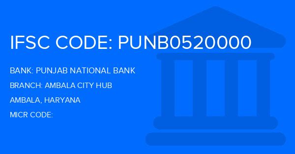 Punjab National Bank (PNB) Ambala City Hub Branch IFSC Code