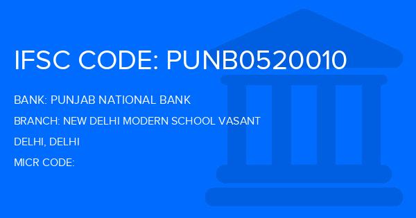 Punjab National Bank (PNB) New Delhi Modern School Vasant Branch IFSC Code