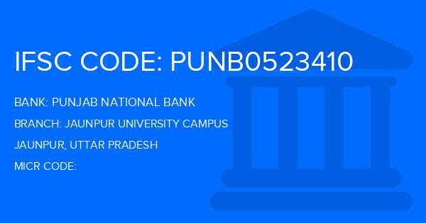 Punjab National Bank (PNB) Jaunpur University Campus Branch IFSC Code
