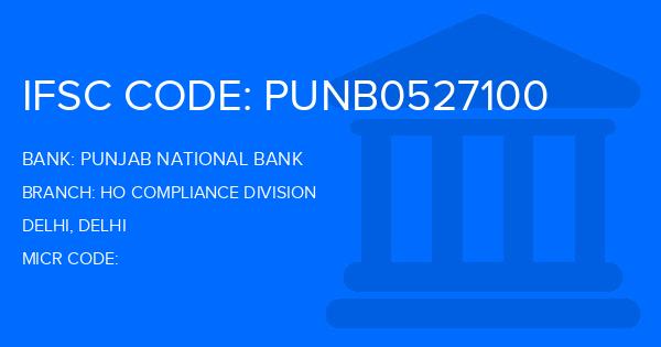 Punjab National Bank (PNB) Ho Compliance Division Branch IFSC Code