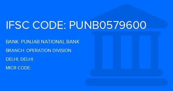 Punjab National Bank (PNB) Operation Division Branch IFSC Code