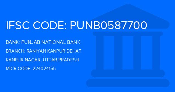 Punjab National Bank (PNB) Raniyan Kanpur Dehat Branch IFSC Code