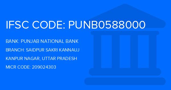 Punjab National Bank (PNB) Saidpur Sakri Kannauj Branch IFSC Code