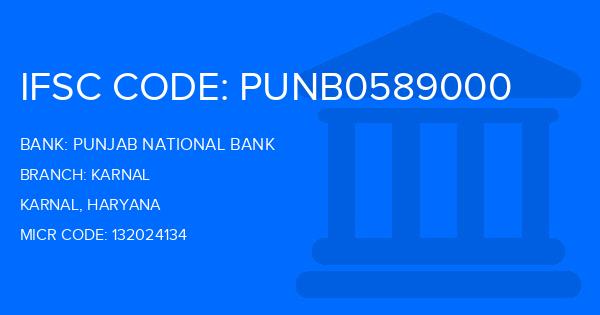 Punjab National Bank (PNB) Karnal Branch IFSC Code