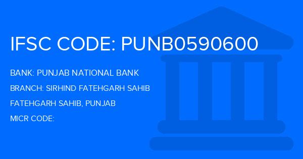 Punjab National Bank (PNB) Sirhind Fatehgarh Sahib Branch IFSC Code