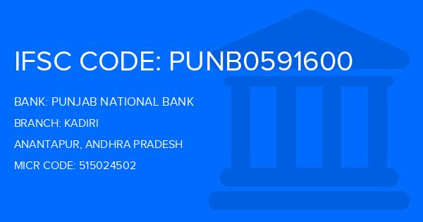 Punjab National Bank (PNB) Kadiri Branch IFSC Code