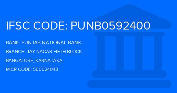Punjab National Bank (PNB) Jay Nagar Fifth Block Branch IFSC Code