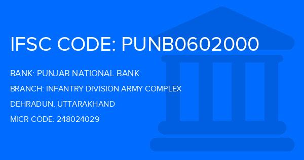 Punjab National Bank (PNB) Infantry Division Army Complex Branch IFSC Code
