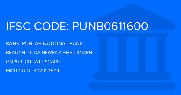 Punjab National Bank (PNB) Tilda Newra Chhatisgarh Branch IFSC Code