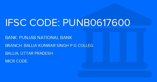 Punjab National Bank (PNB) Ballia Kunwar Singh P G Colleg Branch IFSC Code