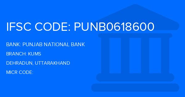Punjab National Bank (PNB) Kums Branch IFSC Code