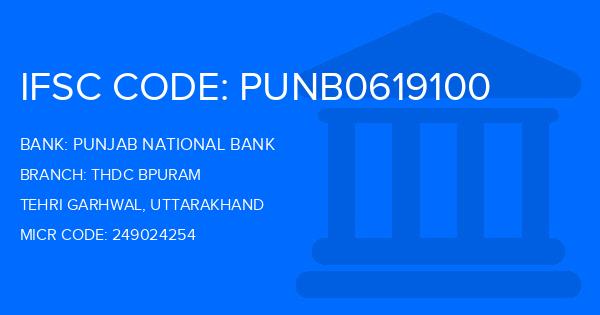 Punjab National Bank (PNB) Thdc Bpuram Branch IFSC Code