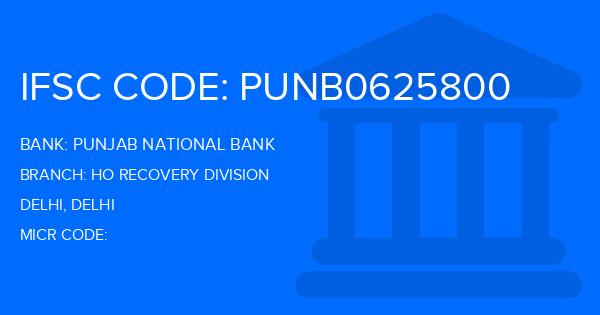 Punjab National Bank (PNB) Ho Recovery Division Branch IFSC Code