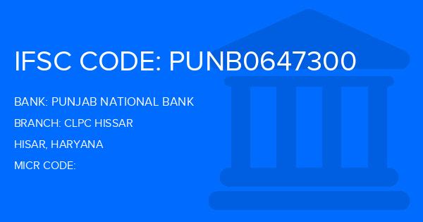 Punjab National Bank (PNB) Clpc Hissar Branch IFSC Code