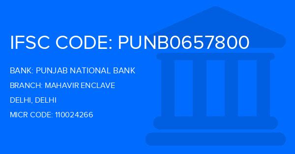Punjab National Bank (PNB) Mahavir Enclave Branch IFSC Code