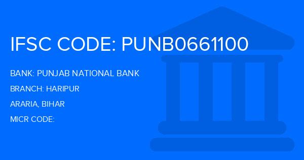 Punjab National Bank (PNB) Haripur Branch IFSC Code