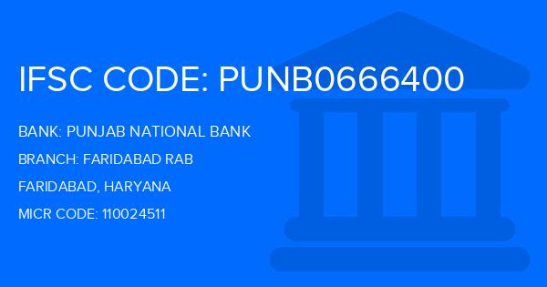 Punjab National Bank (PNB) Faridabad Rab Branch IFSC Code