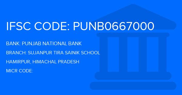 Punjab National Bank (PNB) Sujanpur Tira Sainik School Branch IFSC Code