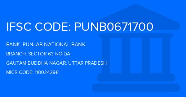 Punjab National Bank (PNB) Sector 63 Noida Branch IFSC Code