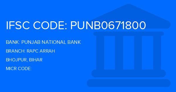 Punjab National Bank (PNB) Rapc Arrah Branch IFSC Code