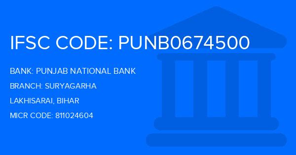 Punjab National Bank (PNB) Suryagarha Branch IFSC Code