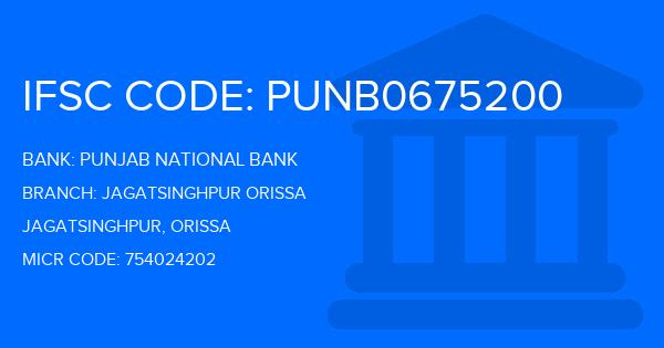 Punjab National Bank (PNB) Jagatsinghpur Orissa Branch IFSC Code