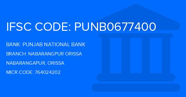 Punjab National Bank (PNB) Nabarangpur Orissa Branch IFSC Code