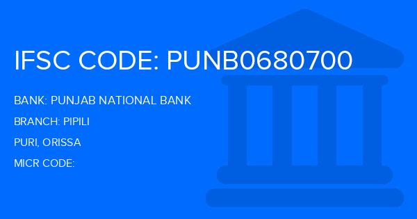 Punjab National Bank (PNB) Pipili Branch IFSC Code