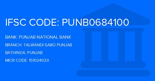 Punjab National Bank (PNB) Talwandi Sabo Punjab Branch IFSC Code