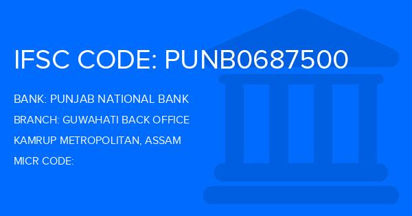 Punjab National Bank (PNB) Guwahati Back Office Branch IFSC Code