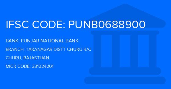 Punjab National Bank (PNB) Taranagar Distt Churu Raj Branch IFSC Code