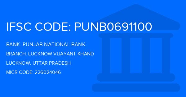 Punjab National Bank (PNB) Lucknow Vijayant Khand Branch IFSC Code
