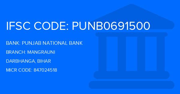 Punjab National Bank (PNB) Mangrauni Branch IFSC Code