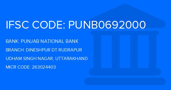 Punjab National Bank (PNB) Dineshpur Dt Rudrapur Branch IFSC Code