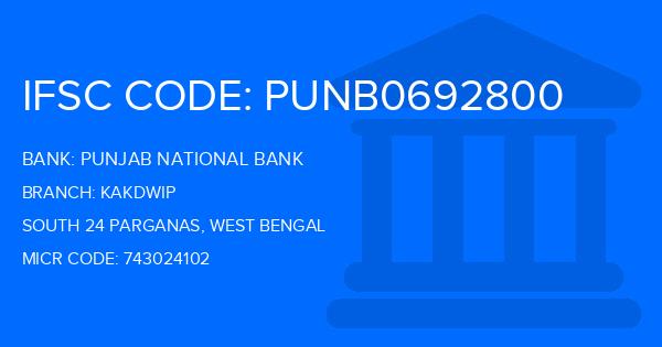 Punjab National Bank (PNB) Kakdwip Branch IFSC Code