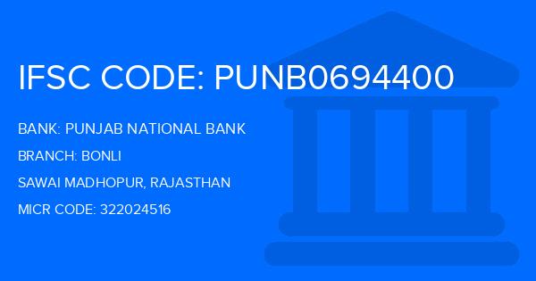 Punjab National Bank (PNB) Bonli Branch IFSC Code