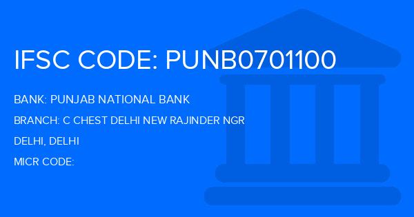 Punjab National Bank (PNB) C Chest Delhi New Rajinder Ngr Branch IFSC Code