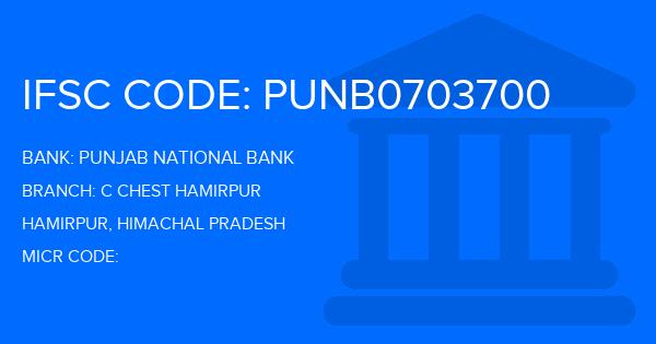 Punjab National Bank (PNB) C Chest Hamirpur Branch IFSC Code