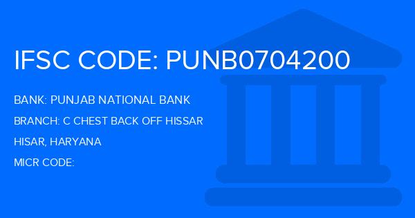 Punjab National Bank (PNB) C Chest Back Off Hissar Branch IFSC Code