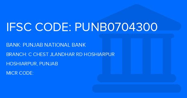 Punjab National Bank (PNB) C Chest Jlandhar Rd Hoshiarpur Branch IFSC Code