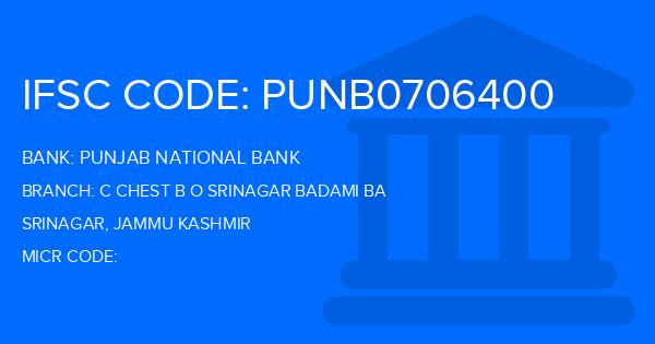 Punjab National Bank (PNB) C Chest B O Srinagar Badami Ba Branch IFSC Code