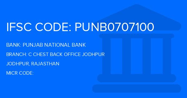 Punjab National Bank (PNB) C Chest Back Office Jodhpur Branch IFSC Code