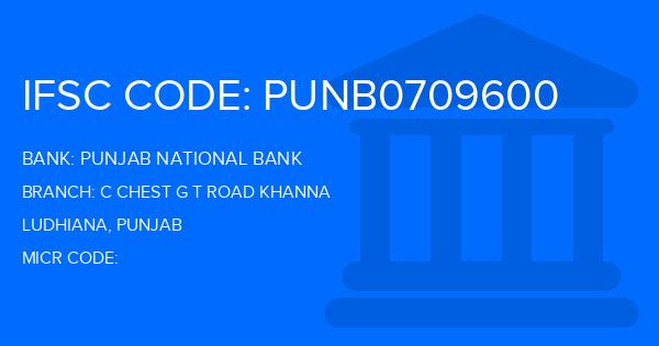 Punjab National Bank (PNB) C Chest G T Road Khanna Branch IFSC Code