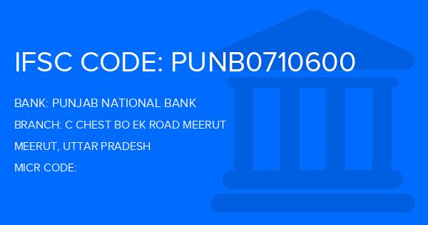 Punjab National Bank (PNB) C Chest Bo Ek Road Meerut Branch IFSC Code